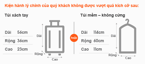 Kích thước vali xách tay lên máy bay chuẩn mới nhất