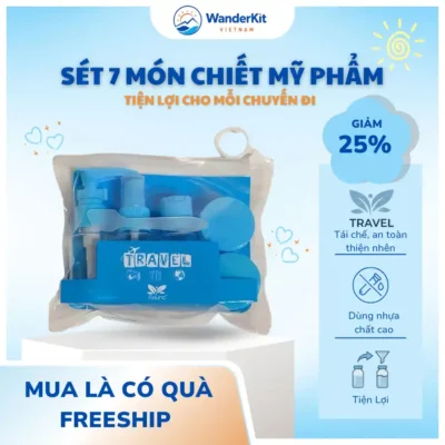 Bộ Chiết Mỹ Phẩm Du Lịch (7 Món) - Gọn Nhẹ, Thời Trang, Tiện Lợi