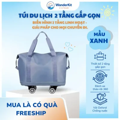 Túi Du Lịch WanderKit 2 Tầng Gấp Gọn - Giải Pháp Linh Hoạt Cho Chuyến Đi Ngắn Ngày