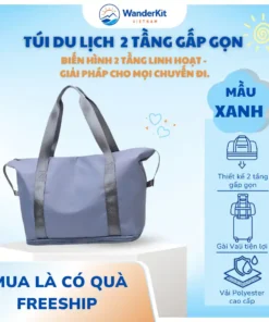 Túi Xách Du Lịch Đa Năng 2 Tầng WanderKit - Chống Thấm, Gấp Gọn, Gài Được Vali
