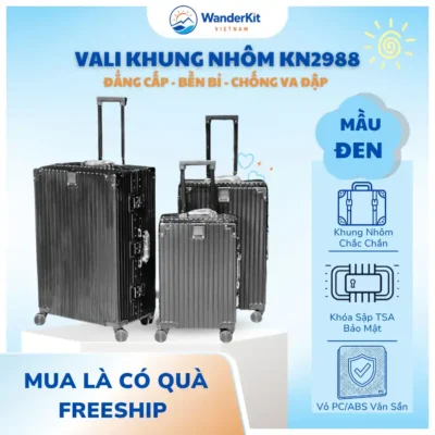 Vali Khung Nhôm Khóa Sập KN2988 - Đẳng Cấp Thượng Lưu