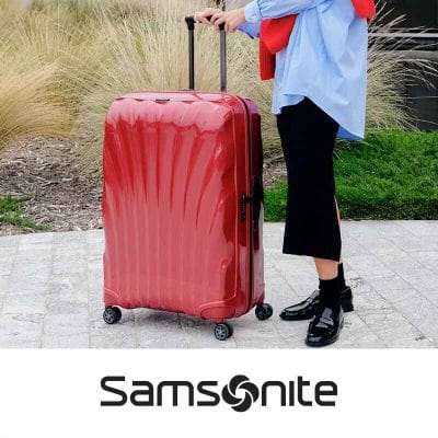 Samsonite và vali đỏ